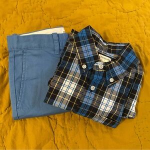 Crewcuts Blue and Plaid Kids Matching Set
